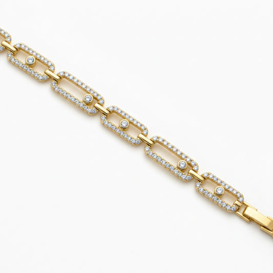 Premium Seri Zirkon Bileklik 14k Altın Kaplama